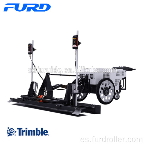 Trimble Walk detrás de la máquina niveladora de hormigón con solera láser